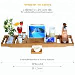 Durable Bamboo Bathroom Supplies Expandable Bamboo Bathtub Caddy Tray
