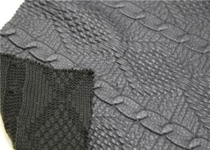 Wholesale Black PU Bonded Leather Durable , Women'S Apparel Bonded Leather Material from china suppliers
