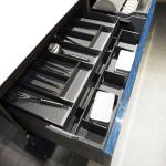 Custom UV Kitchen Cabinet With Walnut Island Table Bespoke Kitchen Cabinetry