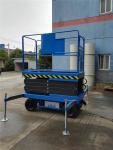 Solid Tyre Wheel Skidproof Checkered Platform Aerial Hydraulic Mobile Scissor
