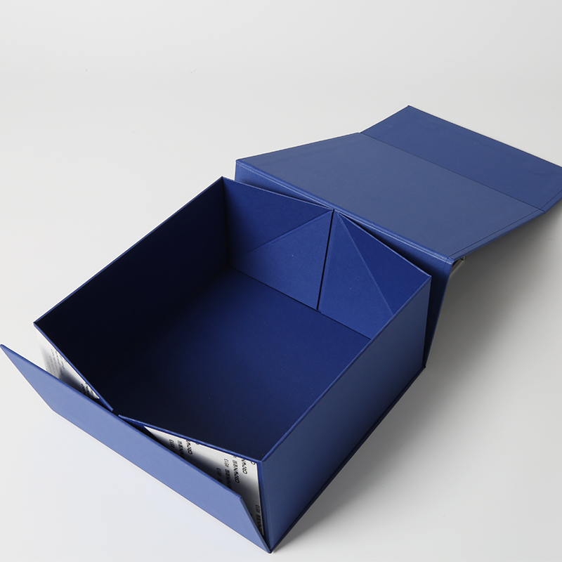Custom Size Blue Magnetic Folding Box Paper Gift Packaging Box For Wine Bottle