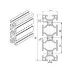 6063 V Slot Aluminum Extrusion Anodized Extrusion Linear Rail 80*80
