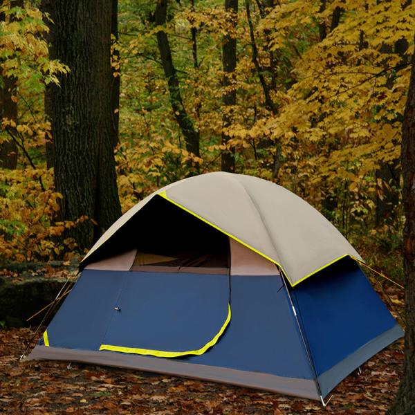 Black 4-5 Person Family Waterproof UV Protection Black Coating Outdoor Camping