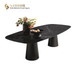 Restaurant Dining Table, Canteen Table Desk, Buffet，Sintered Table Top, Nature