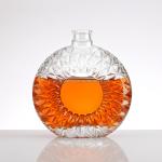 Round Emboss Glass Bottles The Ultimate Packaging for Hot Vodka Brandy Wine