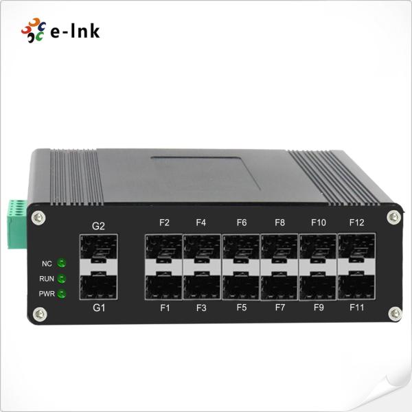 Din Rail Managed Fiber Switch Industrial L2+ 12 Port 1000X SFP + 2 Port 1000X