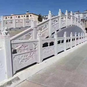 China Smooth Marble Stone Sculpture Baluster Handmade Carving Railing Chinese Stone Bridge on sale