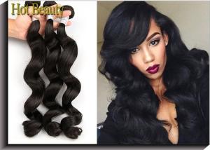 Wholesale 6A Grade Black Virgin Human Hair Extensions Natural Wave Full Head Bundles from china suppliers