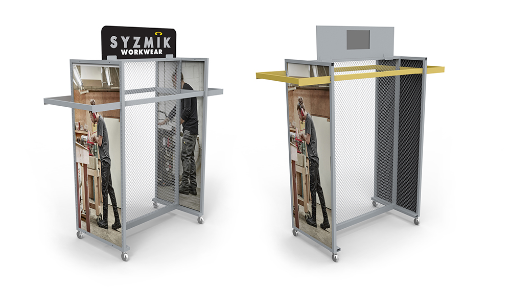 Stores Point Of Sales Displays Wooden Tray Salad Display Stand With Wheels