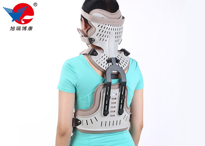 Adjustable Head Neck Chest Medical Orthosis With Aluminum Alloy And Plastic Plate