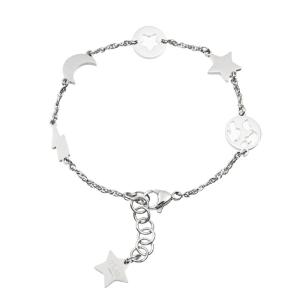 Wholesale Stainless Steel Stars Moon Chain Link Bracelet Charm Stylish For Women from china suppliers