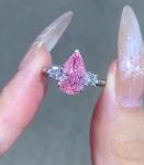 Pear Pink 2 Carat Lab Made Diamond Engagement Rings
