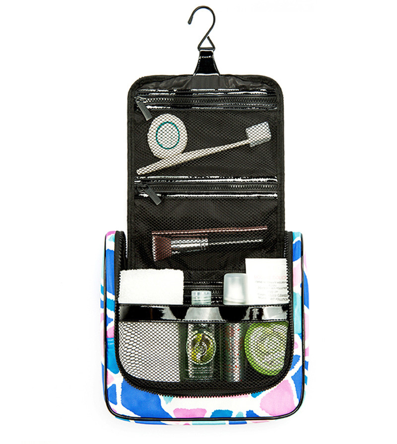 Wholesale Custom Travel Polyester Waterproof Wash Hanging Makeup Bag