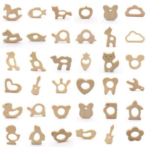 Wholesale Beech wooden teether Ring -Heart shaped baby teether from china suppliers