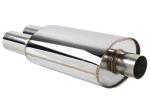 Polished Stainless Steel Muffler Tips Oval Shape Center / Dual Configuration 2