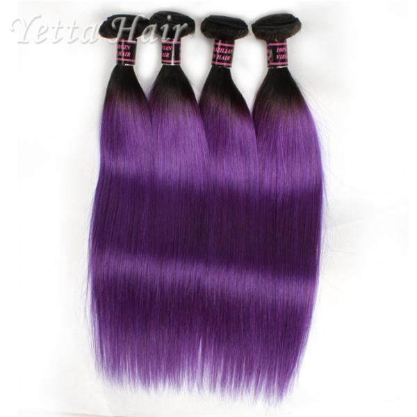 Purple Russian Remy Hair Extensions , Natural Silky Straight Hair Weave With