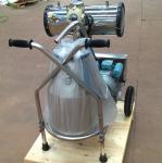Single Bucket Portable Vacuum Pump Milking Machine With 250 l / Min Vacuum Pump