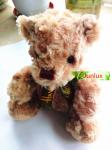Plush 20cm Size Bear With Tie On Neck Christmas Holiday Present Teddy Bew