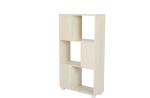 Practical Slim Wooden Book Shelf Three Tier White Oak For Bedroom / Living Room