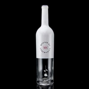 Wholesale Custom Bottle 750ml White Spray Paint Whisky Vodka Empty Glass Bottle With Cork from china suppliers