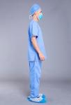 Reusable 100% Cotton GB15979 Blue Scrub Suit For Doctors