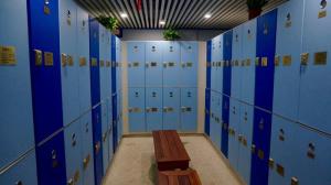 Wholesale Triple Tier Lockers With E - Lock , Blue Plastic Employee Lockers For Hotel from china suppliers