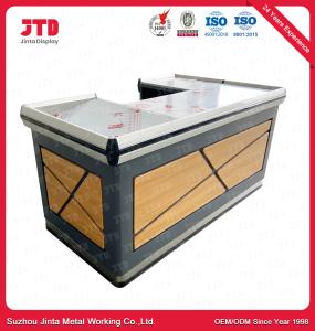 Wholesale Brown Supermarket Checkout Counter 5FT 4FT Departmental Store Cash Counter from china suppliers