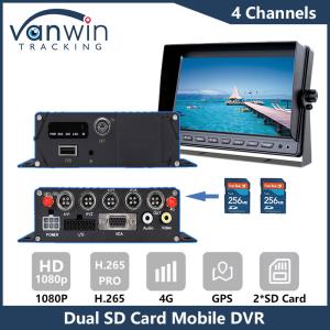 Wholesale 4G GPS Dual SD Card Mobile DVR 1080P 4CH CCTV Camera Recorder Security Mobile Tracking DVR from china suppliers