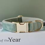 Luxury Nylon Dog Collar Leash With Bow Tie Gold Metal Bbuckles Adjustable Pet