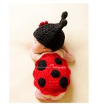 flower red black ladybug cartoon baby hat cap cotton handmade Baby Photography