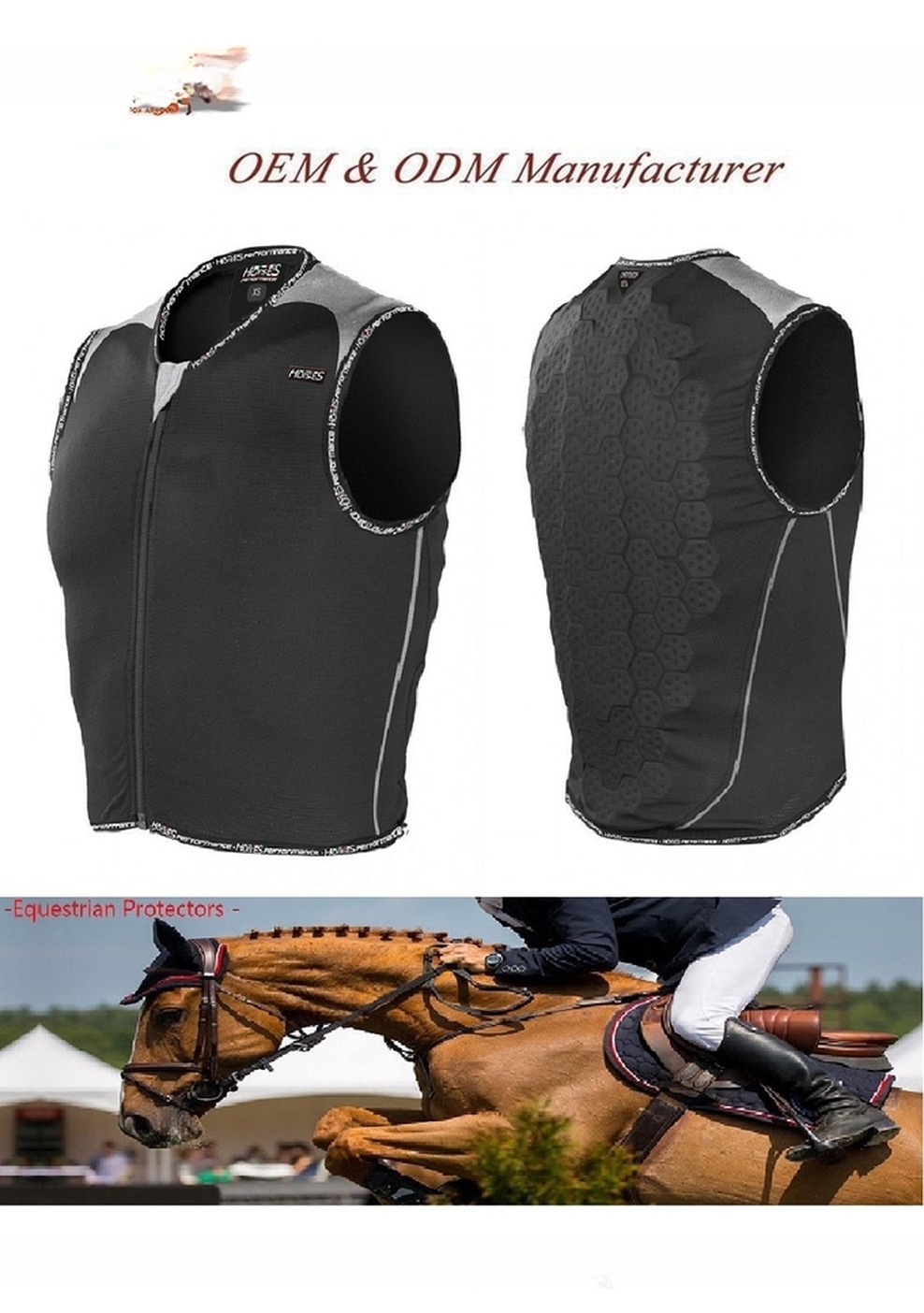 Certified Light Weight Children's Equestrian Body Vest for Outdoor Horse-Riding Safety