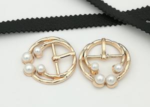 Wholesale Embellishment Metal Shoe Buckles With Pearl 30*19MM Suitable For Lady Shoes from china suppliers