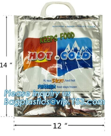 Outdoor square aluminum foil food thermal freezer cooler lunch insulation bag,Foil Cooler Bag Thermal Bag for Fruit Choc