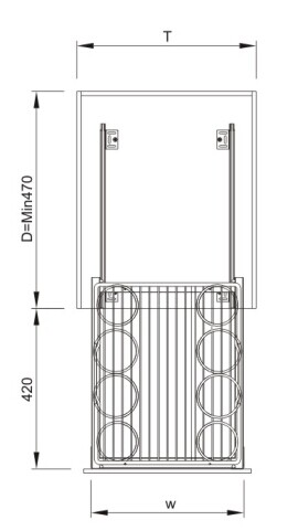 B012 Kitchen pull out basket drawer:Lunette basket
