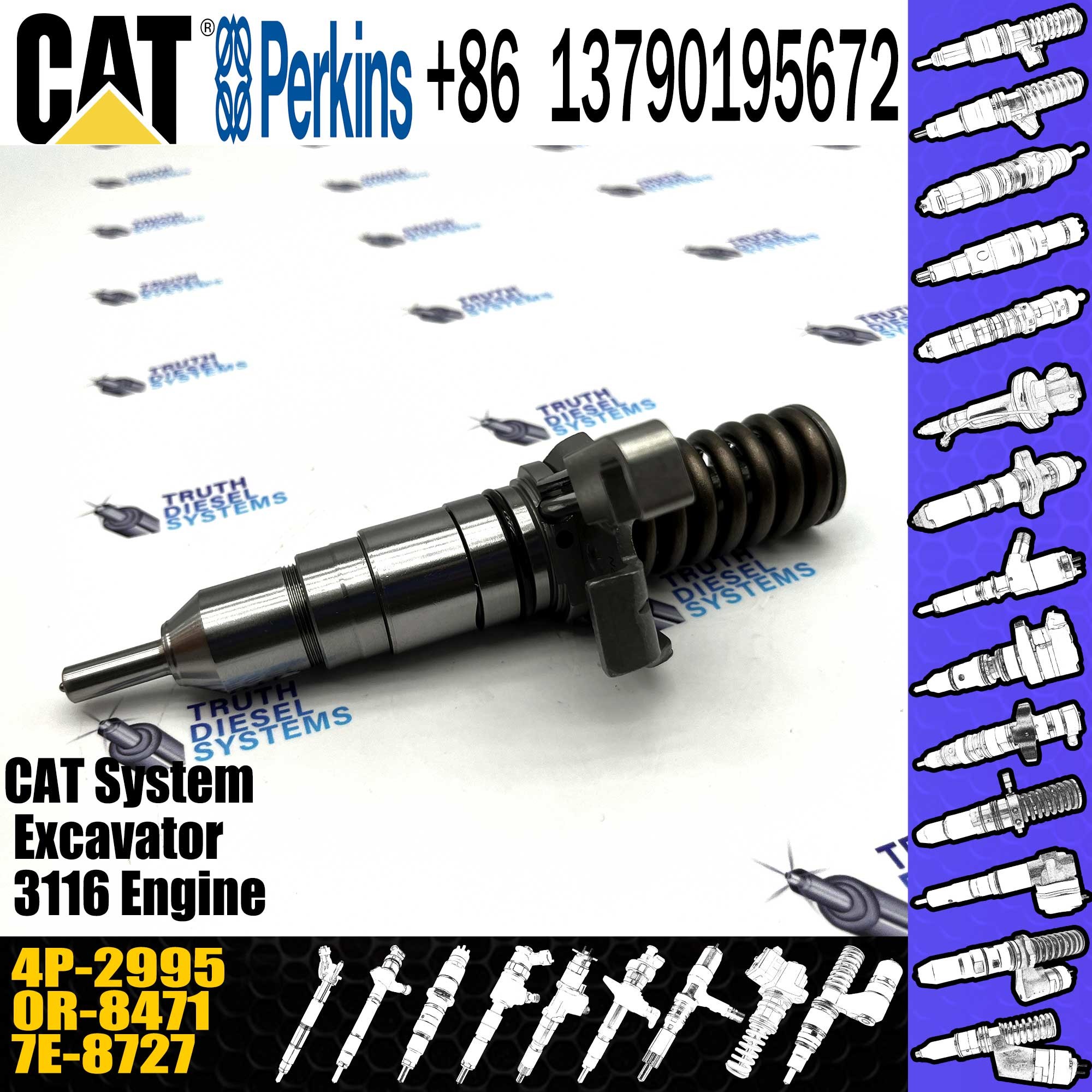 4P2995 diesel injector 4P-2995 0R8471 4P2995 for Cateripillar/CAT 3116 engine auto spare parts fule injector 4P2995 4P-2