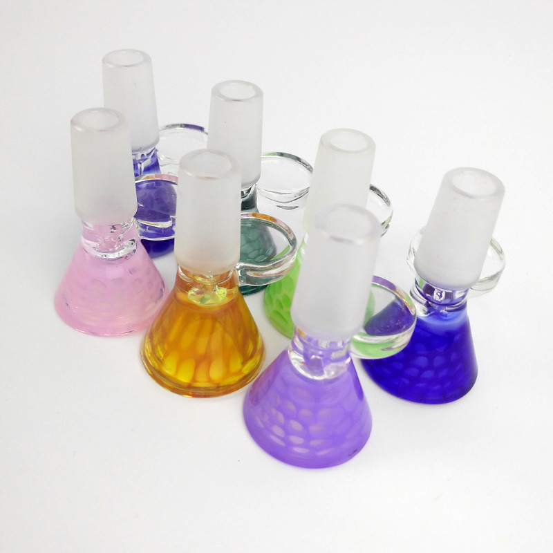 Round Mouth Glass Bongs Accessories Funnel Bowls Male Joint Small Size