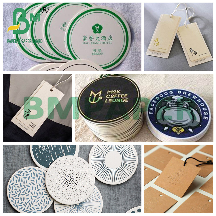 0.4mm Beer Mats Paper Absorbent Uncoated Natural White Board Sheets