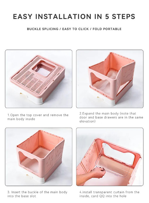 Semi Enclosed Automatic Cat Litter Anti Splash Cat Extra Large Litter Box
