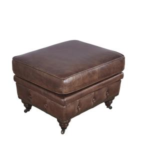 Wholesale Wheeled Legs Square Leather Ottoman Coffee Table , Brown Leather Ottoman Furniture from china suppliers