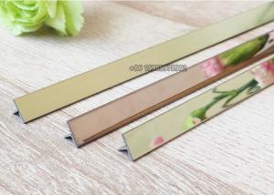 Wholesale Bright Mirror Stainless Steel Tile Trim 10mm , SUS304 T Profile Patti from china suppliers