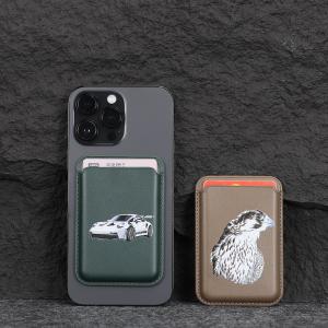 Wholesale 25 Color Magsafe Magnetic Wallet Card Holder Customizable For IPhone from china suppliers