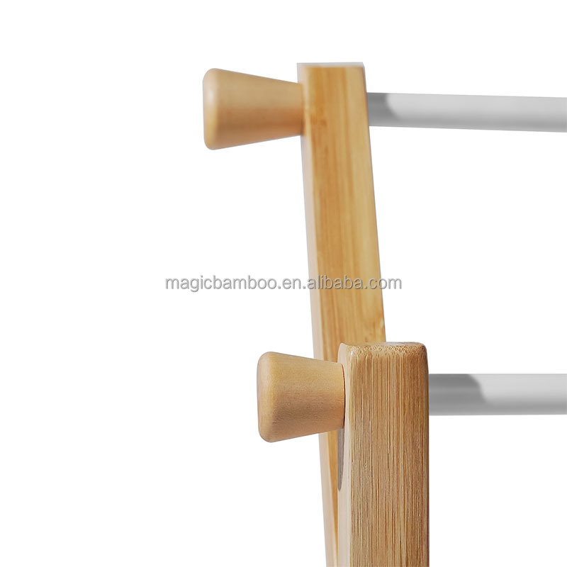 Sustainable Bamboo Hand Towel Holder Stand for Small Bathroom and Kitchen Countertops