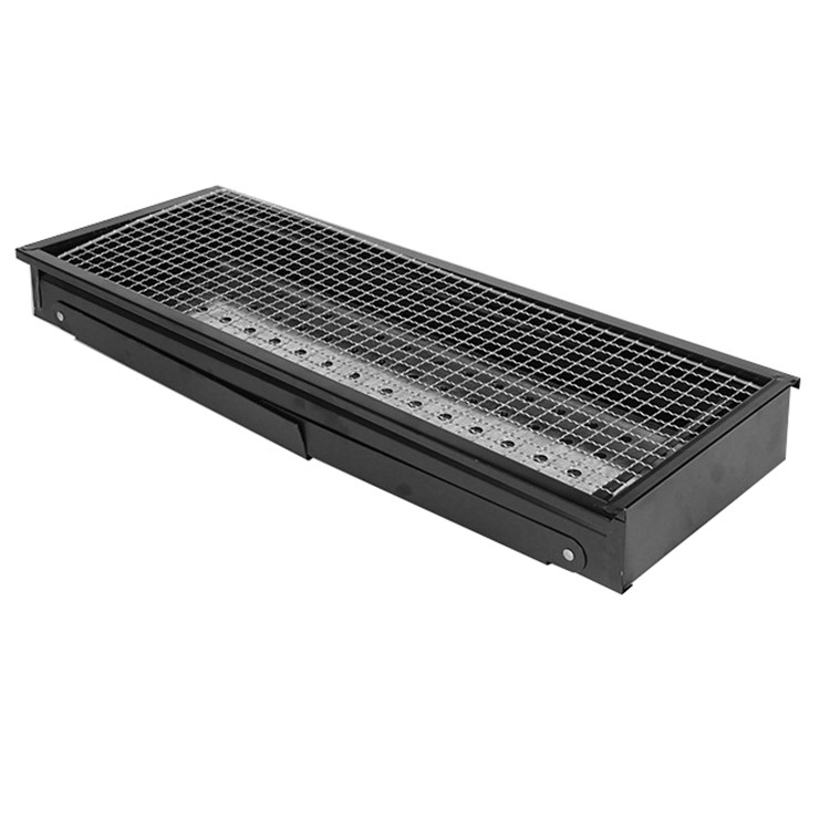 Folding Portable Drawer Type Charcoal BBQ Grill Supplies 65*25*10cm For Outdoor