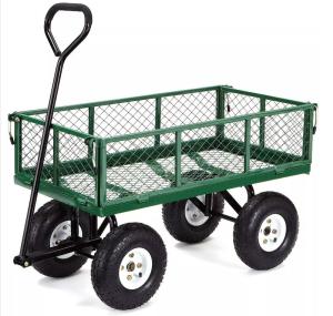 Wholesale Outdoor Steel Heavy Duty Garden Wagon Transport Efficiency With Non Slip Wheels from china suppliers