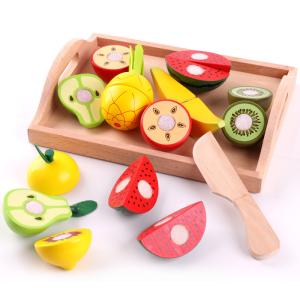Wholesale Cooking Props 5.5cm Wooden Role Play Food Magnetic Fruit Toys from china suppliers