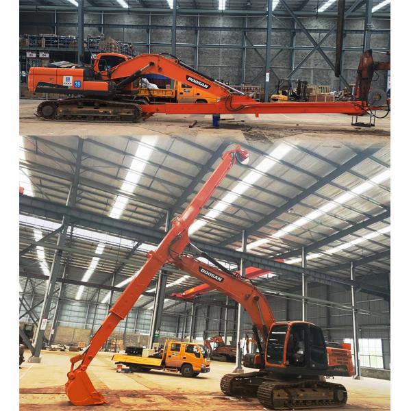 Long Reach Project Excavator Telescopic Arm With Standard Bucket Clamshell Bucket