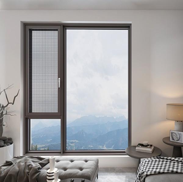 Stainless Steel Screen Included Bedroom Windows With Heat Insulation Coefficient