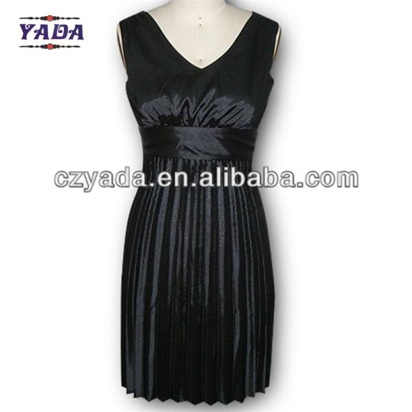 New casual korea lycra v-neck pleated sleeveless summer 2018 sexy night dresses