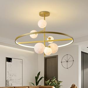 Wholesale Nordic Style planet chandelier 3D Printing luxury LED glass ball light Modern Living Room Chandelier(WH-MI-268) from china suppliers