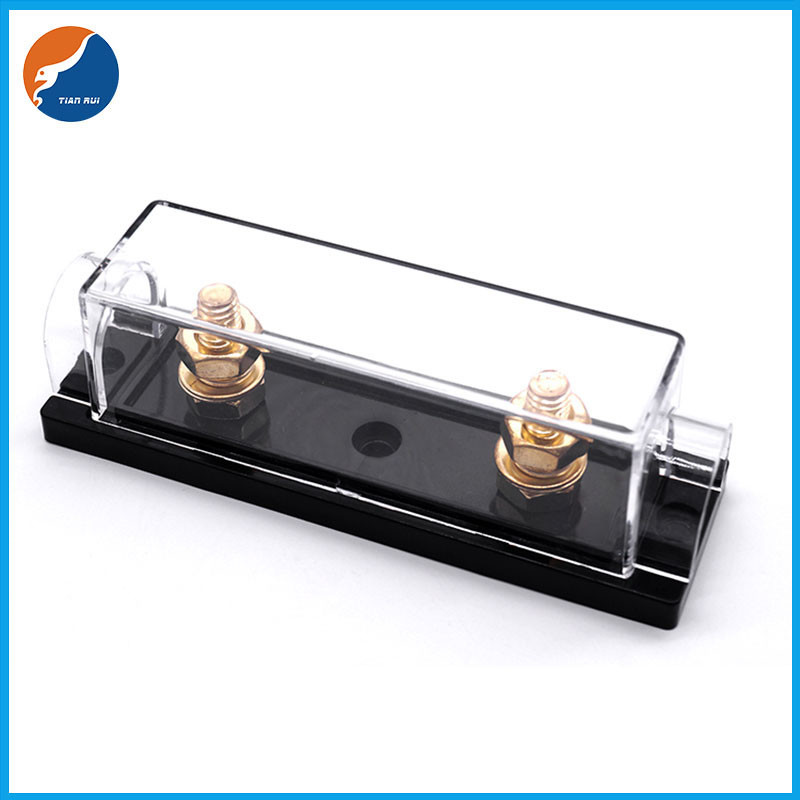 Transparent Cover Fuse Seat Fork-Bolt ANL Bolt-Down Box Automotive Car Bolt On Fuse Holder